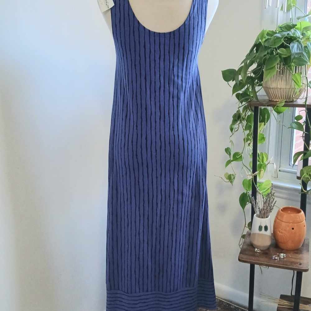 NWT- M x MATTHILDUR -Icelandic-Handmade -Blue and Black -Sleeveless-dress-Size M - Picture 4 of 13